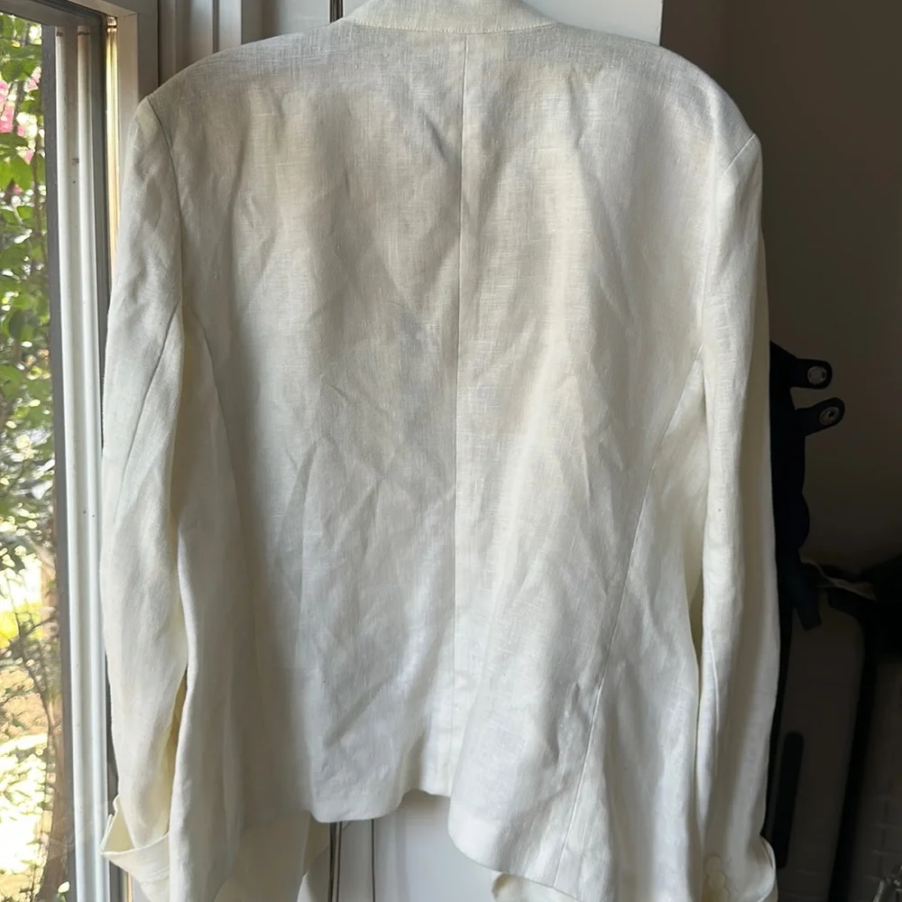 Micheal Kors White Cream Linen Blazer - Picture 2 of 3
